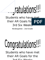 Ar Students Who Have Met Their Ar Goals For The 3rd Six Weeks