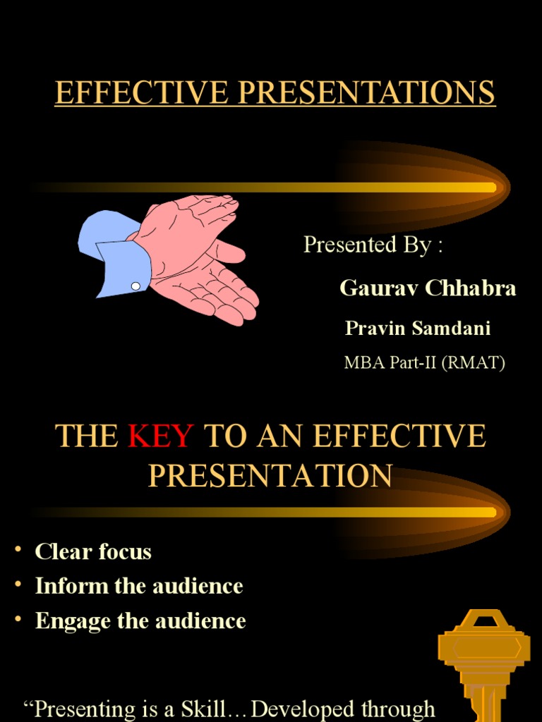 Effective Presentations: Presented by | PDF image.