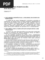 O Ensino Do Português a Alunos Chineses