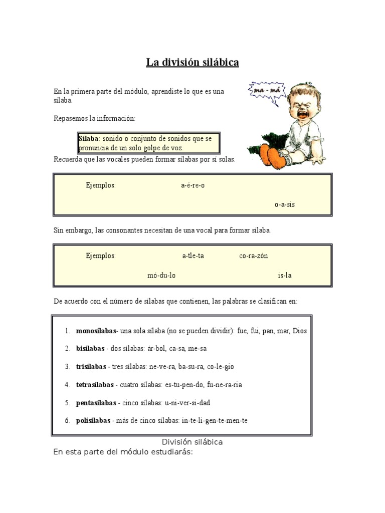 La División Silábica | PDF | Sílaba | Vocal