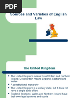 Sources and Varieties of English Law