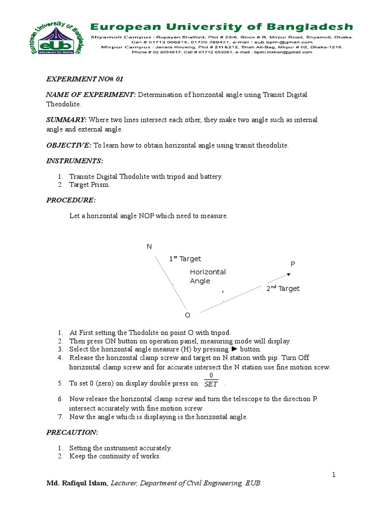 Surveying Lab Manual PDF Measuring Instrument Tools