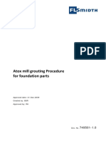 Atox Mill Grouting Procedure For Foundation Parts: Approved Date: 21-Dec-2009 Created By: BGR Approved By: RH