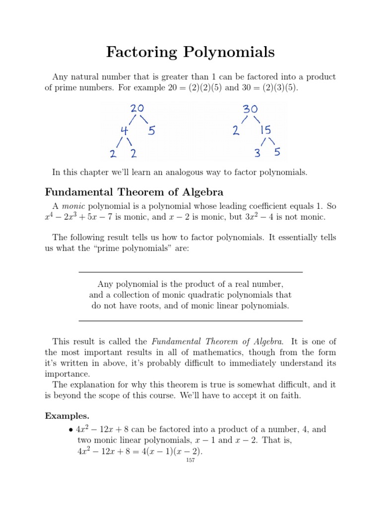 Factoring Polynomials Factoring Polynomials Factoring Polynomials | PDF ...