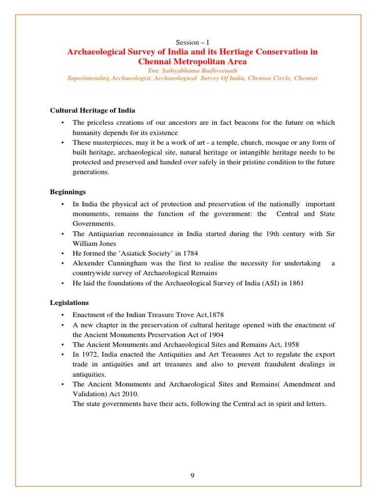 Heritage Conservation in Chennai | PDF | Archaeology | Cultural Heritage