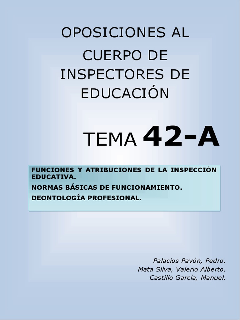 Funciones de la Inspección Educativa | PDF | Evaluación | Maestros