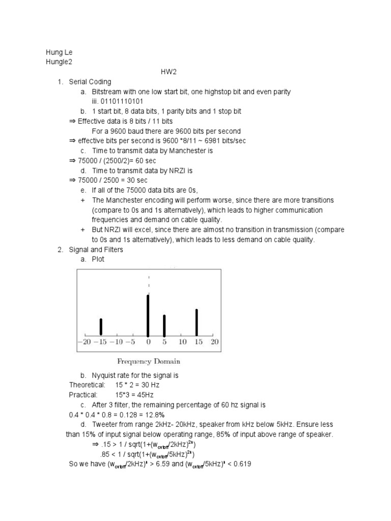 Analysis of Digital Signal Processing Concepts including Serial Coding