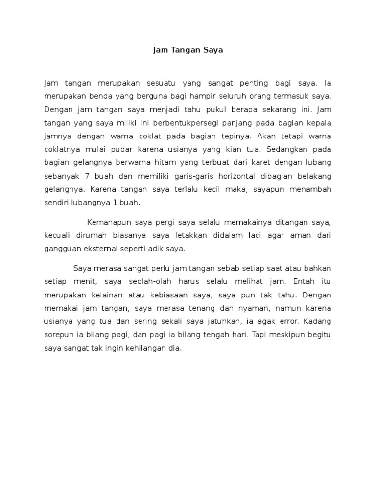 Deskripsi Teks Jam Tangan Ku