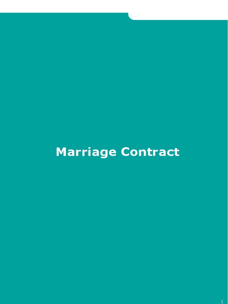 Islamic Marriage Contract Template | PDF | Marriage | Wife