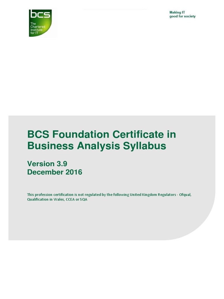 Ba Foundation Syllabus PDF | PDF | Business Analysis | Business Process