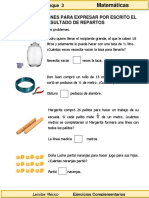 3er Grado - Matemáticas - Uso de Fracciones para Expresar Repartos PDF