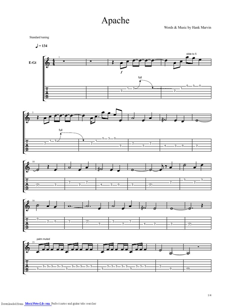 Hank Marvin Apache Pulp Fiction Pdf Chordophones Musical Compositions