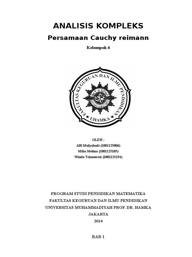 Persamaan Cauchy Riemann