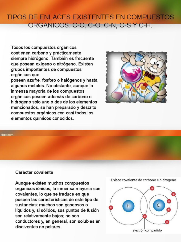 Tipos de Enlaces Existentes en Compuestos Organicos
