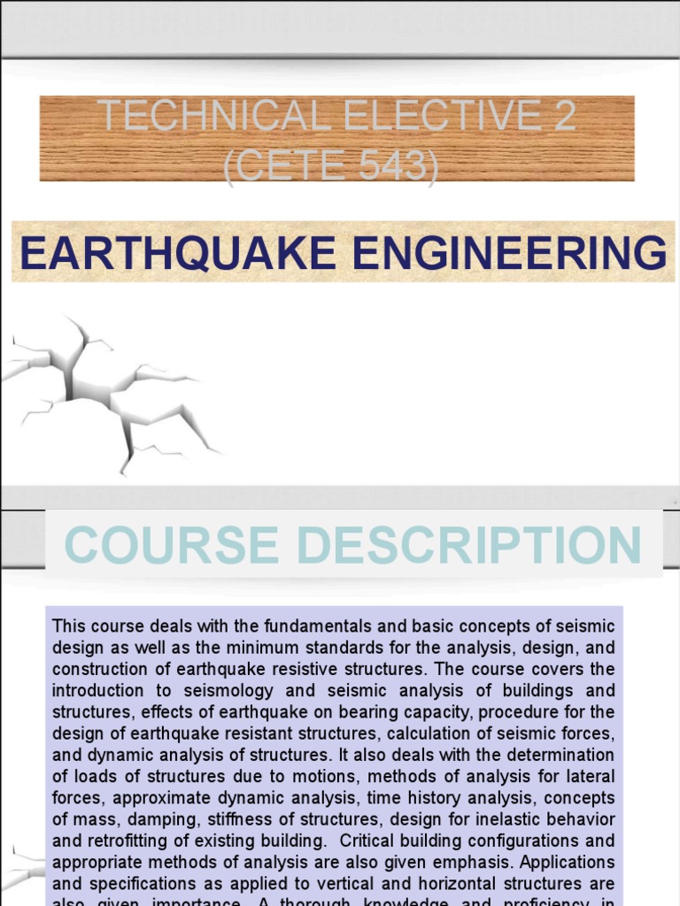 Earthquake Engineering Course Overview | PDF | Earthquakes | Plate ...