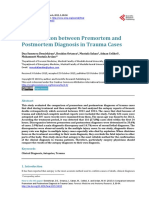 A Comparison Between Premortem and Postmortem Diagnosis in Trauma Cases