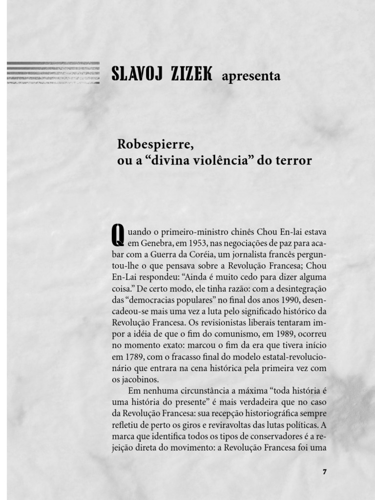 ZIZEK, Slavoj Robespierre PDF PDF Revolução Francesa Maximilien