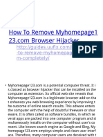 How to Remove Myhomepage123.Com Browser Hijacker