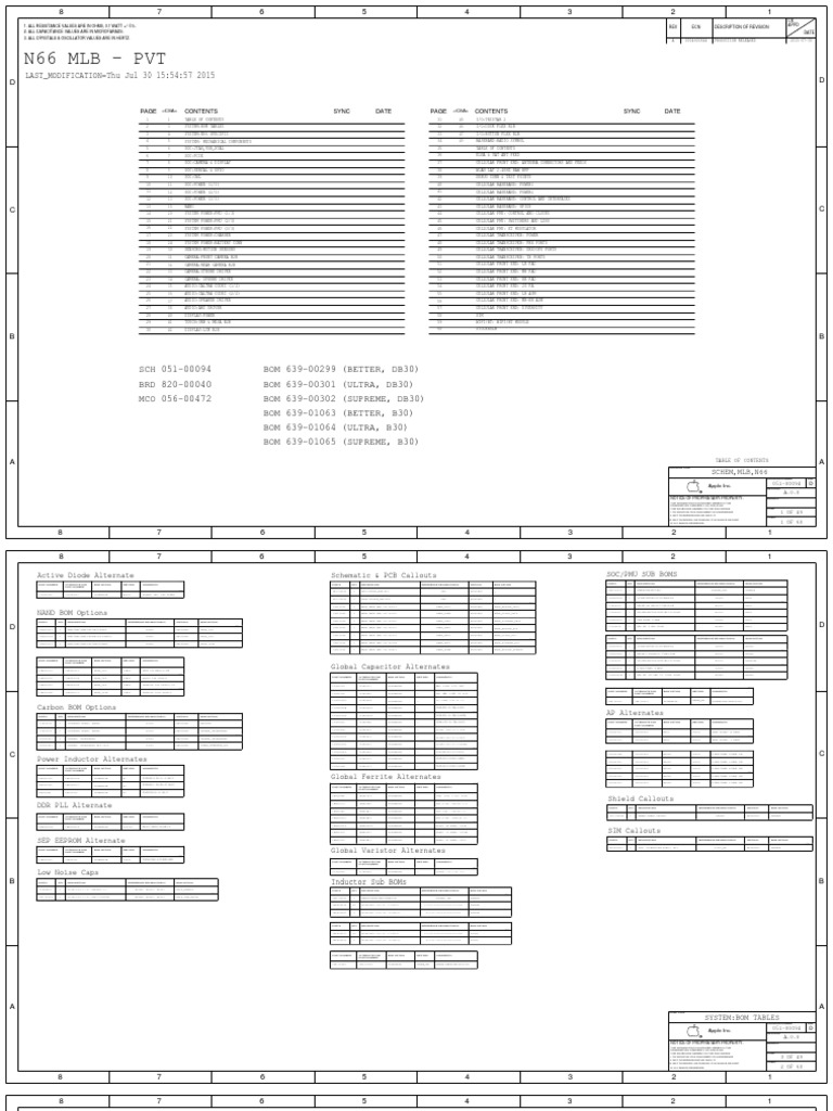Apple Iphone 6S N66 Schematics PDF | PDF | Electronic Engineering