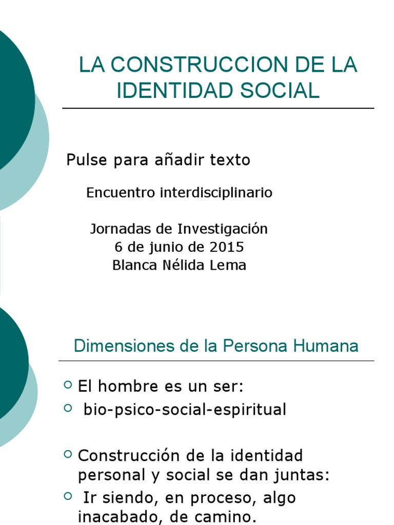 Copia de La Construccion de La Identidad Social (1) Completa | PDF ...