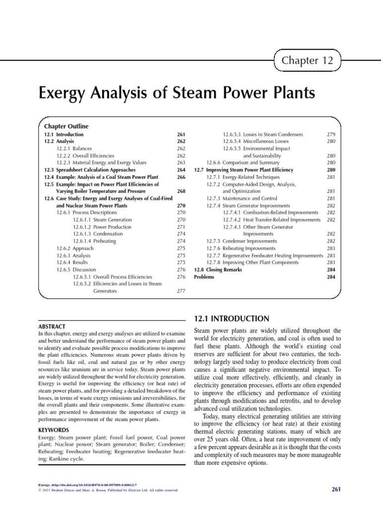 Exergy Analysis in Steam Power Plants | PDF | Exergy | Power Station