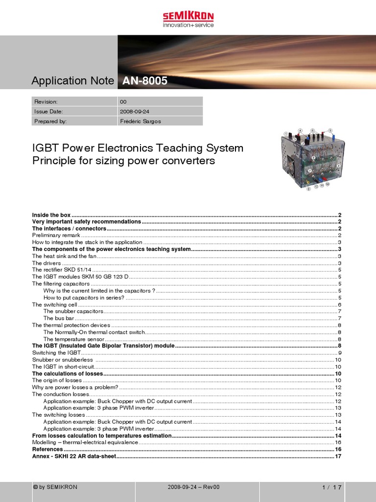 Semikron Inverter Teaching PDF | PDF | Capacitor | Field Effect Transistor