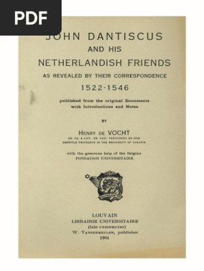 Humanistica Lovaniensia Vol 16 1961 John Dantiscus And His