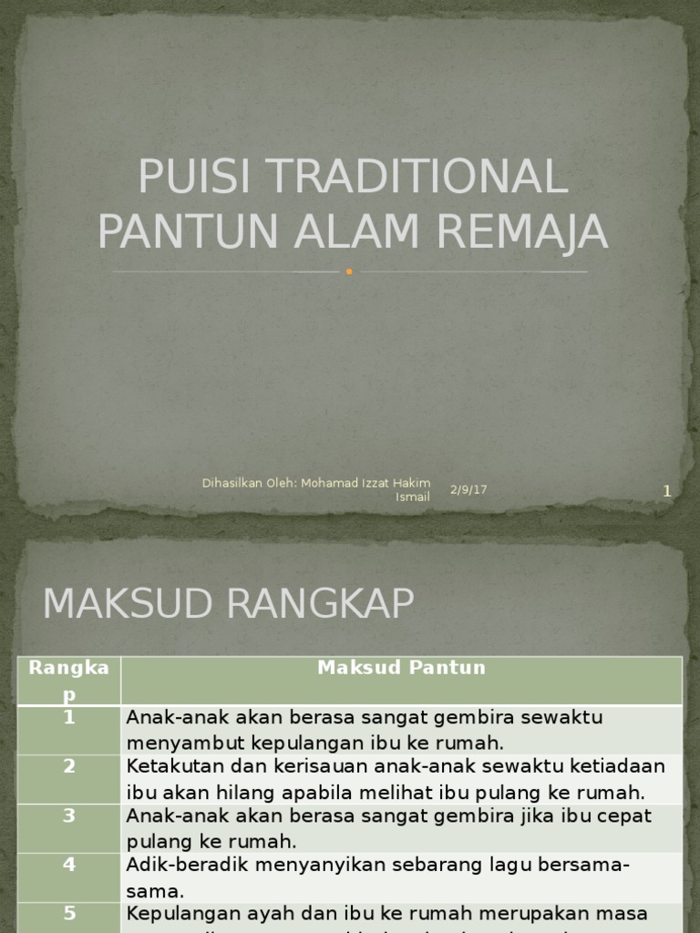 1 Puisi Tradisional Pantun Alam Remaja