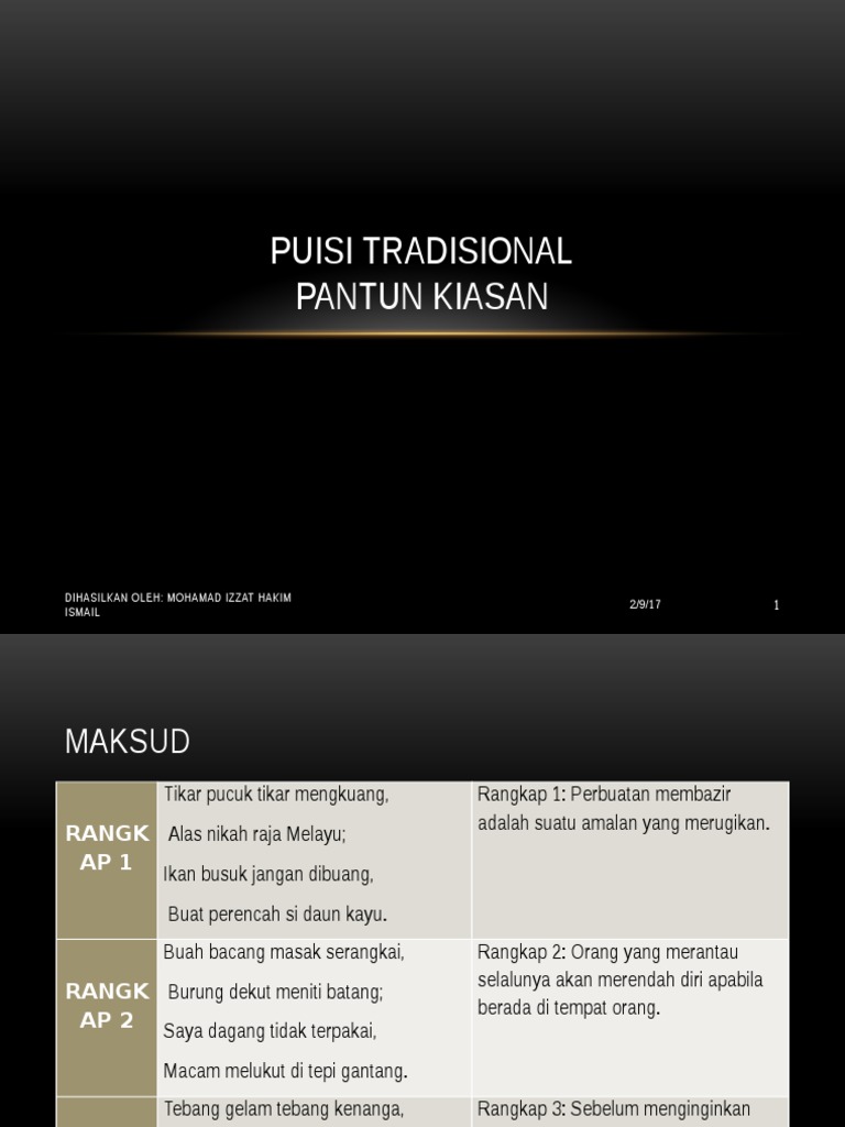 2. Puisi Tradisional - Pantun Kiasan
