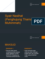 Puisi Tradisional - Syair Nasihat (Penghujung Tharamat Al-Muhimmah)