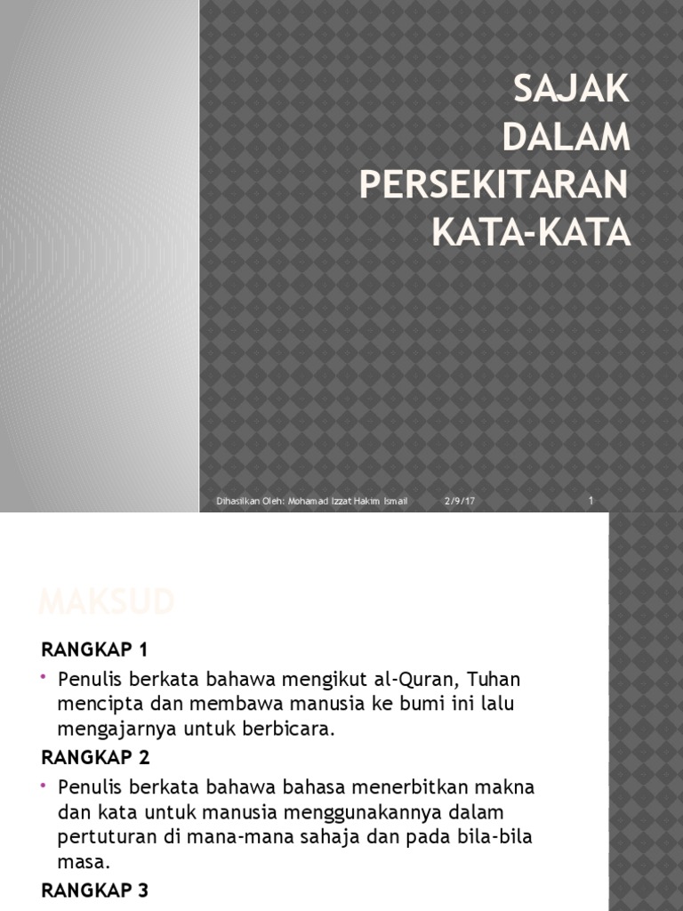 8. Sajak - Dalam Persekitaran Kata-kata