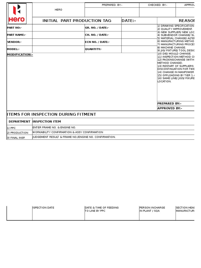 IPPT TAG - For Supplier | PDF | Business Process | Production And ...