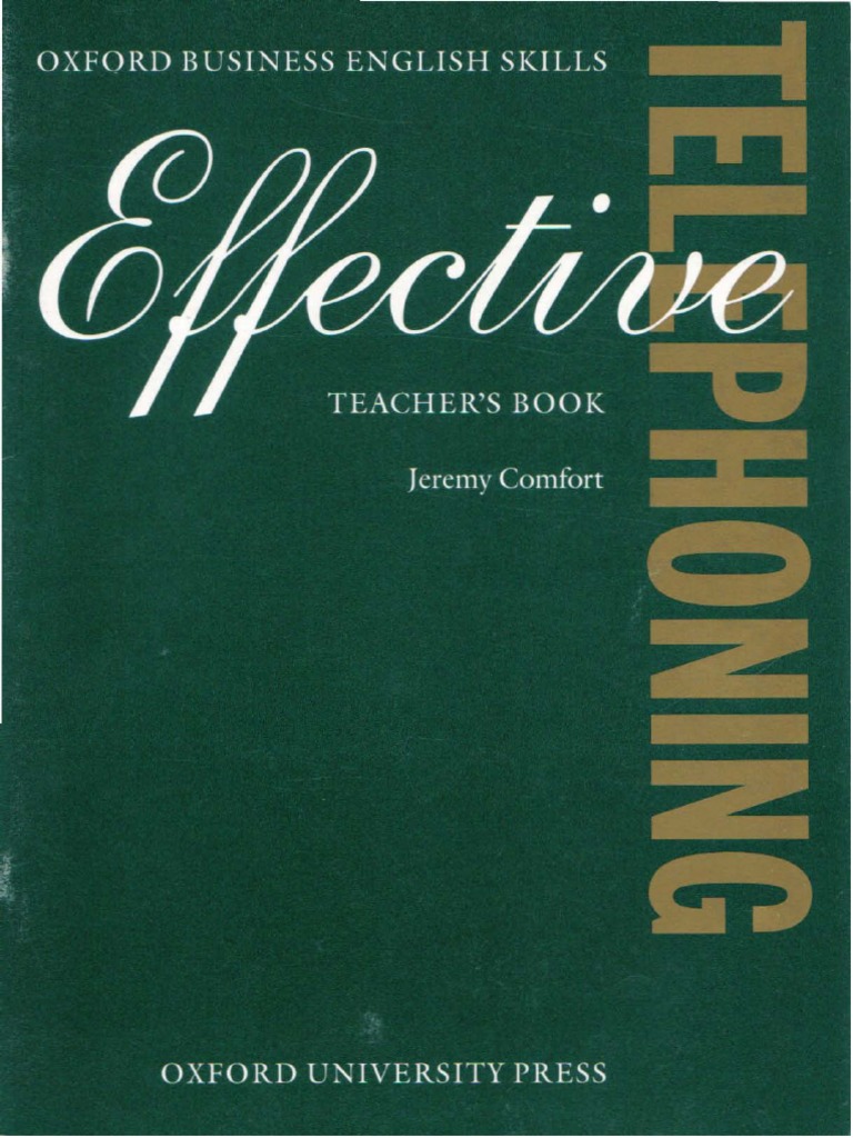 Effective Telephoning Teacher's Book by Comfort J. | PDF ...
