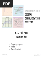 6.02 Fall 2012 Lecture #13: - Frequency Response - Filters - Spectral Content