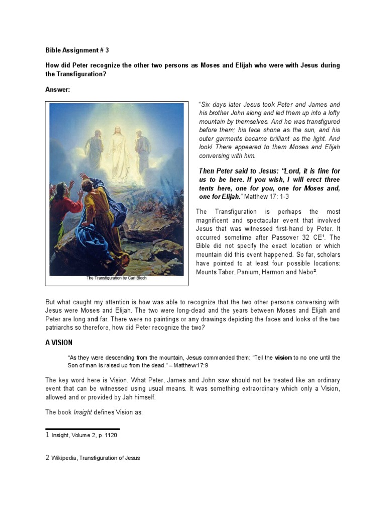 Study Assignment No. 3 | PDF | Saint Peter | Elijah