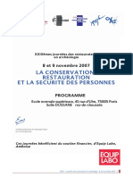 Conservation-Restauration Et Securite Des Personnes - 2007 + 2010 + Joconde