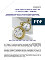 Patek Philippe - George Thompson Pocket Watch (No. 174 480)