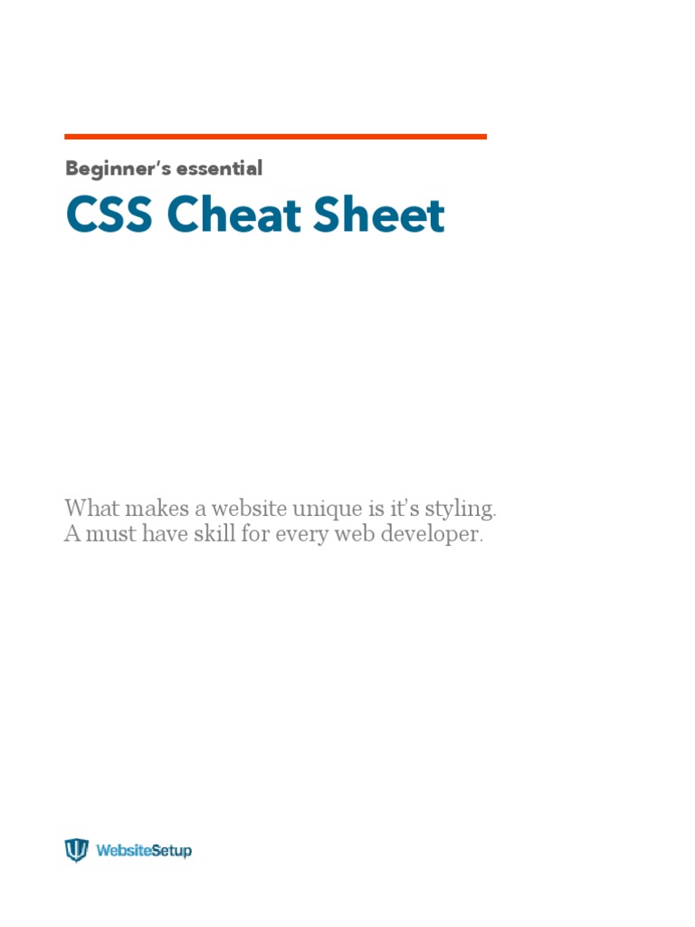 Essential CSS Cheat Sheet for Beginners | PDF | Cascading Style Sheets ...