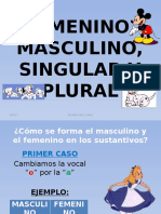 Femenino, Masculino, Singular y Plural