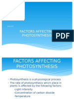 Factors Affecting Photosynthesis: Biology