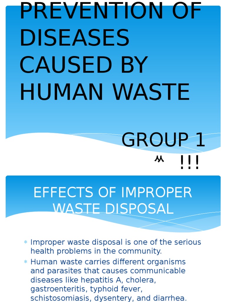 Prevention of Diseases Caused by Human Waste Toilet Sanitation