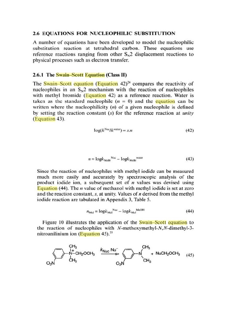 Swain Scott Equation | PDF