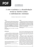 2003.12 - A Crise Econômica e a Desarticulação Social Na América Latina o Endividamento Estrutural