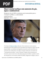 Macri Conclui Tarifaço Com Aumento Do Gás, Água e Combustíveis _ Internacional _ EL PAÍS Brasil