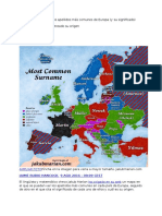 El Mapa Que Muestra Los Apellidos Más Comunes de Europa