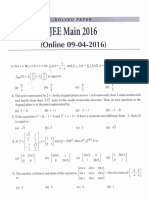 Jee Mains - 2016 - Mathematics