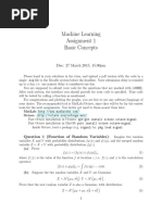 Machine Learning Assignment 1 Basic Concepts: Due: 27 March 2015, 15:00pm