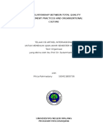 telaah THE RELATIONSHIP BETWEEN TOTAL QUALITY MANAGEMENT PRACTICES AND ORGANIZATIONAL CULTURE