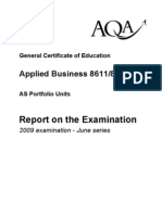 Aqa - Applied Bs - Exam Report 09 - Portfolio Units