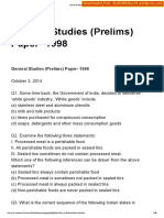 1998-GS Prelims Paper - (Shashidthakur23.wordpress - Com) PDF